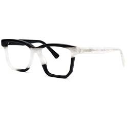 Zeelool Classic Vintage Rechteckige klare Brille Nicht verschreibungspflichtige Brillenrahmen für Damen WA485910-02 Schwarz-Weiß von Zeelool