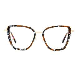 Zeelool Classics Schmetterling Brille für Frauen mit nicht verschreibungspflichtigen klaren Gläsern JGX495456, Blume, Large von Zeelool