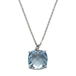 Zeeme Gemstones Damen Anhänger mit Kette 925/- Sterling Silber 42+3cm Glänzend Blautopas beh. weiß 500244884 von Zeeme
