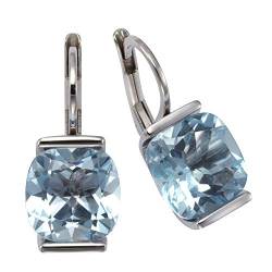 Zeeme Gemstones Damen Ohrringe 925/- Sterling Silber 2,2cm Rhodiniert Blautopas beh. weiß 360230349 von Zeeme
