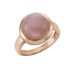 Zeeme Gemstones Damen Ring 925/- Sterling Silber rotvergoldet Rosenquarz rosa 360271735-1 von Zeeme