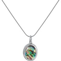 Zeeme Kette mit Anhänger 925/- Sterling Silber rhodiniert Abalone Weißtopas von Zeeme