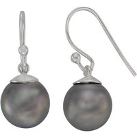 Zeeme Paar Ohrhänger 925/- Sterling Silber Perle grau von Zeeme