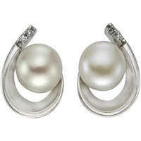Zeeme Paar Ohrstecker 925 Silber Perle weiß von Zeeme
