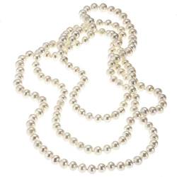 Zeeme Pearls Damen Perlcollier ohne Metall 120cm Glänzend weiß 380050001 von Zeeme
