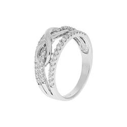 Zeeme Silber Damen Ring 925/- Sterling Silber Glänzend Zirkonia weiß 360272362 von Zeeme