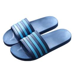 Badelatschen Damen Hausschuhe Badeschlappen Herren Badeschuhe Kinder rutschfeste Pantoletten Slipper Strand Sandale Blau 40-41 von Zeeton