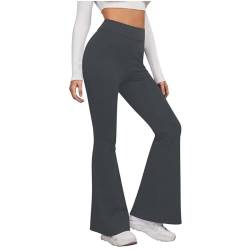 Schlaghose Damen High Waist Yogahose Lang Weites Bein Frauen Casual Slim Hohe Elastische Taille Schwarze Hosen für Frauen Sport Yoga Flare Hosen Sommerhosen Damenhosen Elegant Sommer von Zeiayuas