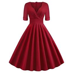 Zeiayuas 50er Jahre Kleider Damen Rockabilly Vintage Kleid GroßE GrößEn 1950er Abendkleider 50er 60er Jahre Kleid Hepburn Kostüm Hepburn Stil Rockabilly Petticoat Kleid Cocktailkleid Retro Kleider von Zeiayuas