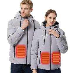 Zeiayuas Beheizbare Weste für Herren Damen,Damen Mantel Elegant Beheizte Jacke,2023 Beheizte Jacke USB Beheizbare,Elektrisch Heizweste mit 9 Heizkissen Winterjacke für Draußen Ski-Jacken für Damen von Zeiayuas