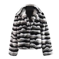 Zeiayuas Kunstfell Jacke Damen Kurz Pelzmantel Damen Lange Leopard Muster Kunstpelz Mantel Fellmantel Wintermantel Fleecejacke Warme Cardigan Plüschjacke Mantel Faux Pelz Fur Parka Coat von Zeiayuas