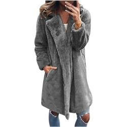 Zeiayuas Kunstfell Jacke Damen Nerz Pelzmantel mit Kapuze Große Größe Verdickter MantelWinter Outwear Damen Mantel Kurz Warm Faux Fur Mantel Cardigan Kuschelig Plüschjacke Mantel Pelzmantel von Zeiayuas