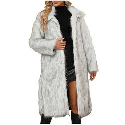 Zeiayuas Kunstfell Mantel Damen Lang Pelzmantel Damen Winter Dicke Plüschjacke Cardigan Elegant Pelzjacke Fleece Damen Mantel Winter Elegant Pelzmantel Faux Fur Mantel Damen Dicke Plüschjacke Outwear von Zeiayuas