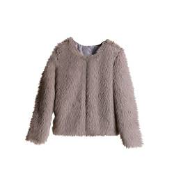 Zeiayuas Pelzmantel Damen Kurz Winter Kunstfell Plüschjacke Damen Winterjacke Elegant Kunstfell Warm Jacke Cardigan Langarm Fleecejacke Wintermantel Faux Fur Mantel Oversize Pelzmantel S-3XL von Zeiayuas