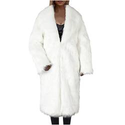 Zeiayuas Pelzmantel Damen Sexy Pelzmantel Winterjacke Dickere Warm Kunstfell Mantel Kuschelig Kunstpelz Jacke Flauschige Plüschjacke Lang Elegant Fellmantel Weich Bequem Felljacke für Herbst Winter von Zeiayuas