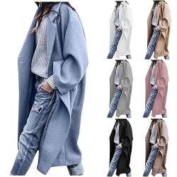 Zeiayuas Tweed Jacket Damen Trenchcoat Blazer Lang Tweedjacke Winter Damenjacke Wintermantel Elegant Outwear Damen Mantel Schwarz Lang Blazer Damen Sportlich Elegant Tweed Jacket Damen Mantel Winter von Zeiayuas