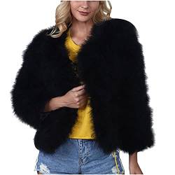 Zeiayuas WeißEr Kunstfell Mantel Damen Kurz Pelzmantel Kostüm Faux Fur Mantel Winterjacke Outwear Verdickung Plüschjacke Damen Kunstfell Mantel Damen Fleecejacke Kunstfell Mantel Teddy Winterjacket von Zeiayuas