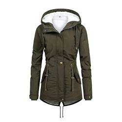 Zeiayuas Winterjacke Damen Lang Warm Gefüttert female Steppjacke Damen Mantel Ski-Jacken für Damen Winterjacke Wattierte Jacke Damen Softshell Jacke Damen Mantel Winter Elegant Damen Winterparka Grün von Zeiayuas