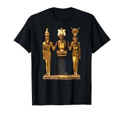 Ägyptische Dreifaltigkeit Horus Osiris und Isis Statue T-Shirt von Zeichen und Symbole