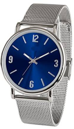 Zeit-Bar Armbanduhr Damen - Herren, Edelstahl, mit Mesh-Uhrband von Zeit-Bar
