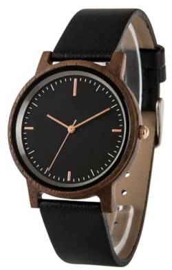 Zeit-Bar Armbanduhr für Damen Slim Line, Holzgehäuse, mit Sekundenzeiger von Zeit-Bar
