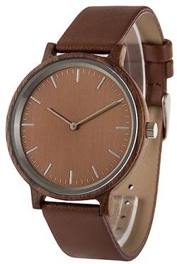 Zeit-Bar Armbanduhr für Damen und Herren Slim Line, Holzgehäuse von Zeit-Bar