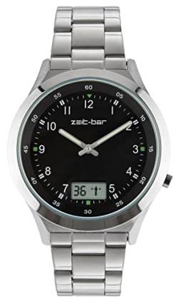 Zeit-Bar Funk-Armbanduhr Herren, mit Datums- und Sekundenanzeige von Zeit-Bar