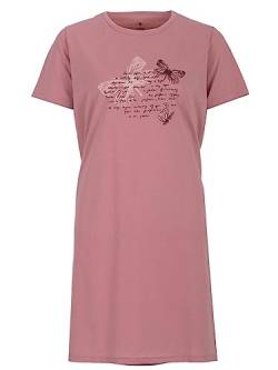 Zeitlos Nachthemd Damen Kurzarm Schmetterling Schlafshirt Rundhalsausschnitt M-2XL, Farbe:Altrosa, Größe:XL von Zeitlos