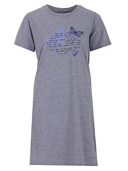 Zeitlos Nachthemd Damen Kurzarm Schmetterling Schlafshirt Rundhalsausschnitt M-2XL, Farbe:grau, Größe:XXL von Zeitlos