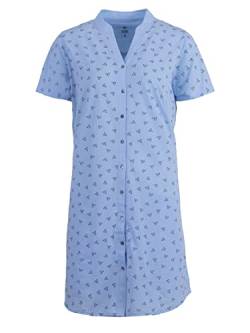 Zeitlos Nachthemd Damen Kurzarm Stehkragen Herz Knopfleiste Durchgehend, Farbe:blau, Größe:XL von Zeitlos