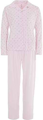 Zeitlos Pyjama Damen Langarm Zweiteiler Schlafanzug 2025, Farbe:rosa, Größe:2XL von Zeitlos