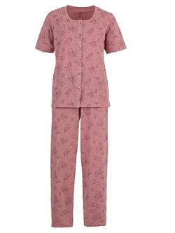 Zeitlos Pyjama Set Damen Kurzarm Knöpfe Allover-Druck, Farbe:Altrosa, Größe:XL von Zeitlos
