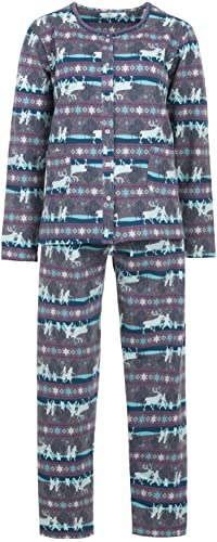 Zeitlos Pyjama Thermo Damen Schlafanzug Winter Set, Farbe:Mint, Größe:L von Zeitlos