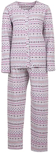 Zeitlos Pyjama Thermo Damen Schlafanzug Winter Set Symbole, Farbe:grau, Größe:L von Zeitlos