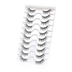 10 Paar Wiederverwendbare Wimpern Natürliche Falsche Wimpern Make Up Lange Gefälschte Wimpern Faux Cilios Make Up Beauty Tool Natürliche Halbe Wimpern Leichte Falsche Wimpern Unsichtbare von Zeizafa