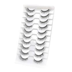 10 Paar Wiederverwendbare Wimpern Natürliche Falsche Wimpern Make Up Lange Gefälschte Wimpern Faux Cilios Make Up Beauty Tool Natürliche Halbe Wimpern Leichte Falsche Wimpern Unsichtbare von Zeizafa