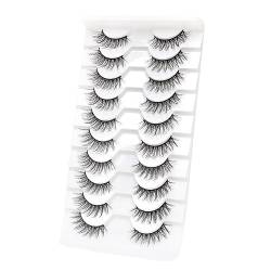 10 Paar Wiederverwendbare Wimpern Natürliche Falsche Wimpern Make Up Lange Gefälschte Wimpern Faux Cilios Make Up Beauty Tool Natürliche Halbe Wimpern Leichte Falsche Wimpern Unsichtbare von Zeizafa