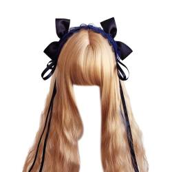 Cosplay Party Spitze Stirnband Mädchen Dienstmädchen Kostüm Lolitas Haarband mit Schleife Frauen Haarstyling-Zubehör Vintage Dienstmädchen Haarschmuck Einzigartiges Haar-Accessoire von Zeizafa