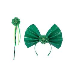 Irisches Party-Haarband für Erwachsene, mit Schleife, Kleeblatt-Dekor, Glitzer-Puder, Patricks-Tag, Stirnband, Karneval, Haarreifen, irische Stirnbänder für Frauen, irische Stirnbänder für Mädchen, von Zeizafa