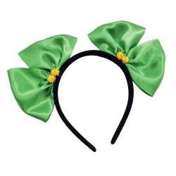 Zeizafa Haarreif mit Schleife, Patricks Day, Grün, für Kostümpartys, Weihnachten, Party, Urlaub, Haarschmuck, Kleeblatt-Stirnband von Zeizafa