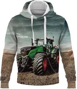 Zelbuck Hoodie Traktor Pullover Traktor Kinder Traktor Pullover Kinder Hoodie Trecker Pullover Für Kinder Traktor Bagger Kinder Hoodie Jungen Traktor Hoodie Für Jungen (A1,100) von Zelbuck