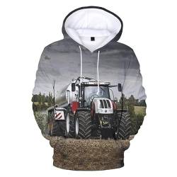 Zelbuck Hoodie Traktor Pullover Traktor Kinder Traktor Pullover Kinder Hoodie Trecker Pullover Für Kinder Traktor Bagger Kinder Hoodie Jungen Traktor Hoodie Für Jungen (A3,120) von Zelbuck