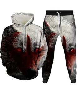 Zelbuck Jogging 3d Totenkopf Kapuzenpullover Zweiteiliges Set Skull Jogginganzug Für Herren Pullover 3d Druck Herren Winter Skull Pattern Jogging Anzug Polyester Trainingsanzug Sportanzug (A6,6XL) von Zelbuck