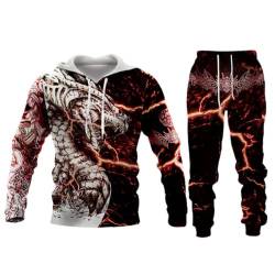 Zelbuck Jogginganzug Skull Jogginganzug Für Herren Totenkopf Pullover Hoodie Set Pullover 3d Druck Herren Trainingsanzug Jogginganzug Sportanzug Männer Jogging Anzug Jogging 3d Sweatshirt Hose (A4,XL) von Zelbuck