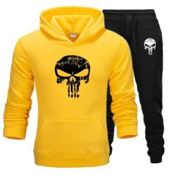 Zelbuck Unisex jogginganzug skull pullover 3d druck Herren Totenkopf Trainingsanzug Skull Totenkopf Jogginganzug für herren Trainingsanzug Pullover Jogger Set Skull Jogginganzug jogging 3d (A7,XXL) von Zelbuck