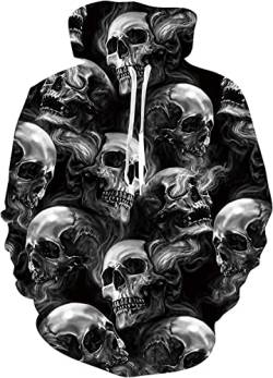 Zelbuck jogging 3d jogginganzug skull jogginganzug für herren pullover 3d druck herren Totenkopf Herren Jogginganzug Hoodie Pullover Herren mit Kapuze Hoodie Herren Damen Kapuzenpullover (A1,4XL) von Zelbuck