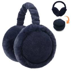 Ohrenwärmer für Damen Faltbare Plüsch warme Kälteschutz Outdoor Ohrenmuscheln (Blau) von Zeltauto