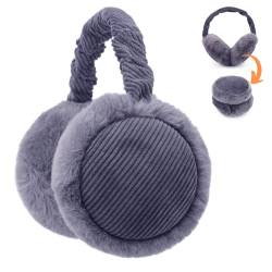Ohrenwärmer für Damen Faltbare Plüsch warme Kälteschutz Outdoor Ohrenmuscheln (Grau) von Zeltauto