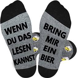 Zemolo Lustige Socken Geschenk für Männer und Frauen WENN DU DAS LESEN KANNST Socken Witzige Socken Vatertagsgeschenk Weihnachtssocken Ostergeschenke Erwachsene Vatertag Männertag für Papa Opa von Zemolo