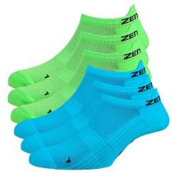 Zen Core Sneaker Füßlinge 6 Paare, Größe 35-37 und 38-41 für Damen, kurze Socken, Sport&Freizeit, Laufsocken, Fitness, Fahrradfahren, Running Socken, Atmungsaktiv, Gepolstert, Antiblasen von Zen Core